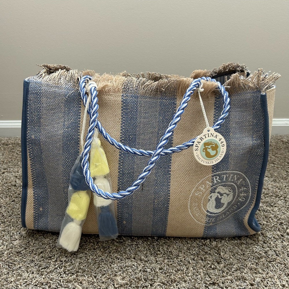 Spartina 449 Blue and Tan Striped Women's Bag